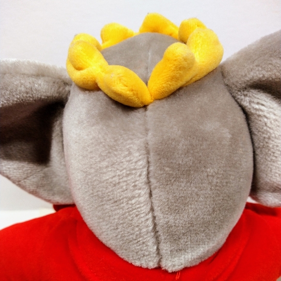 Vintage 1988 Gund King BABAR Elephant 13” Plush Stuffed Animal Red Velvet Suit - Picture 8 of 12